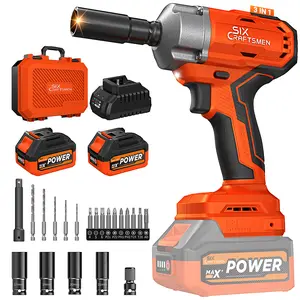 21V Cordless Impact Wrench, 1/2" Brushless Impact Driver Kit 516Ft-lbs (700N.m) with 2*4.0Ah Batteries,4 Sockets,10 Drill Bits,High Torque Electric Impact Gun for Car Tire Truck RV Mower