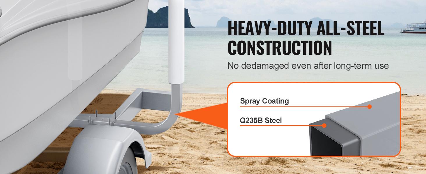 VEVOR Boat Trailer Guide with LED Illumination, TikTokShopBlackFriday, 20"-60"  Flexible Height Guide Poles, Pair of Corrosion-Resistant Steel Supports, Equipped with PVC Sleeves, Suitable for Ski, Fishing, or Sailboat Trailers