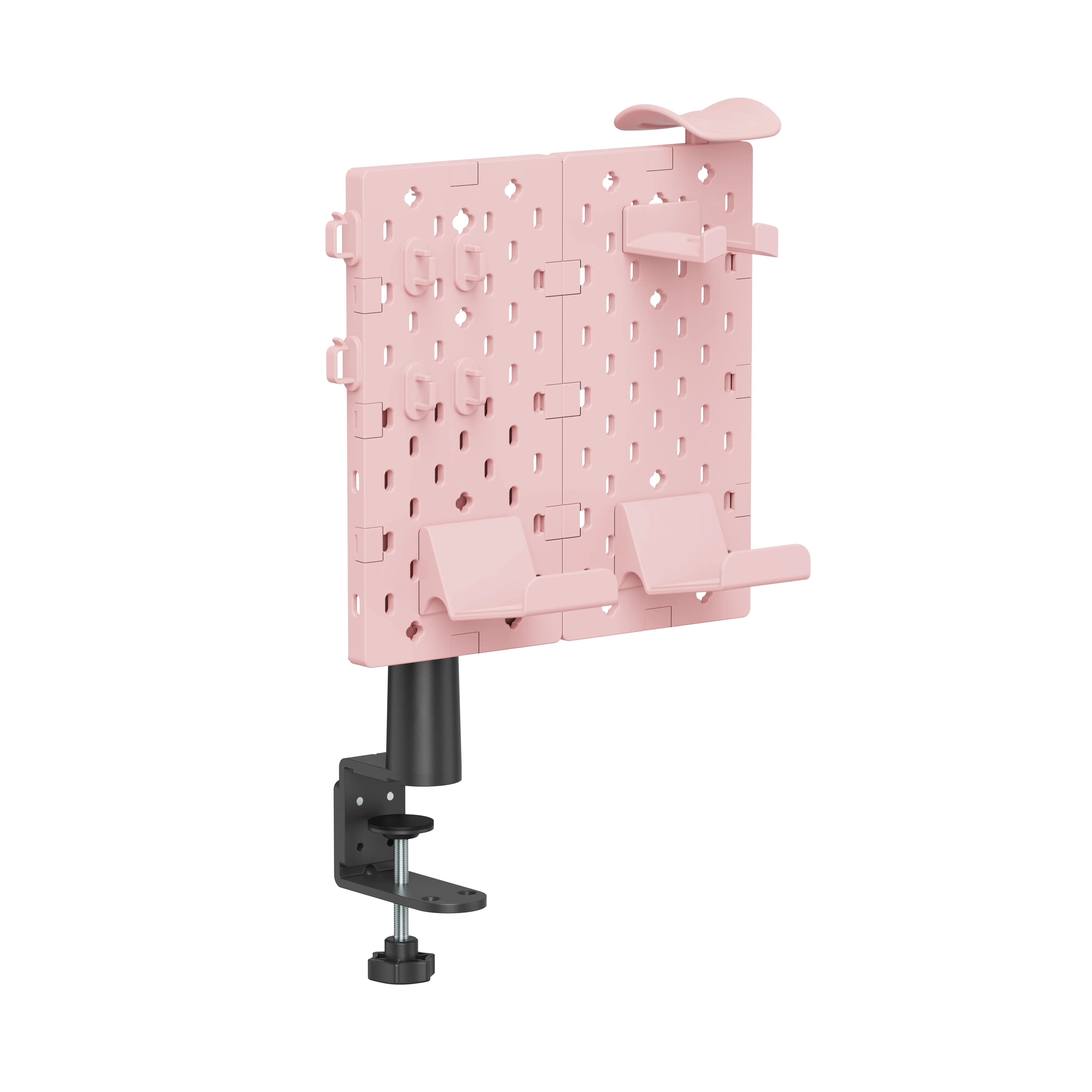 Pegboard Gaming Organizer Stand for Headphones, Controllers, Xbox, PS5, PS4, Nintendo (Pink)