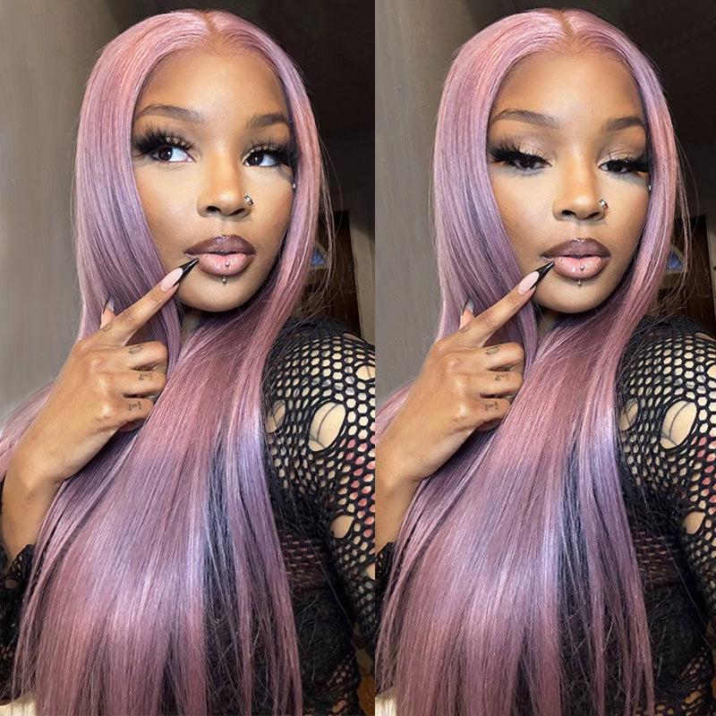 Megalook Hair 13x6 Three-Go Lavender Purple Glueless Wigs Silky Straight With Drawstring 100% Human Hair Wig Lace Front Wig Elegant Ombre Design 320℉ Heat Resistant SpringStatements