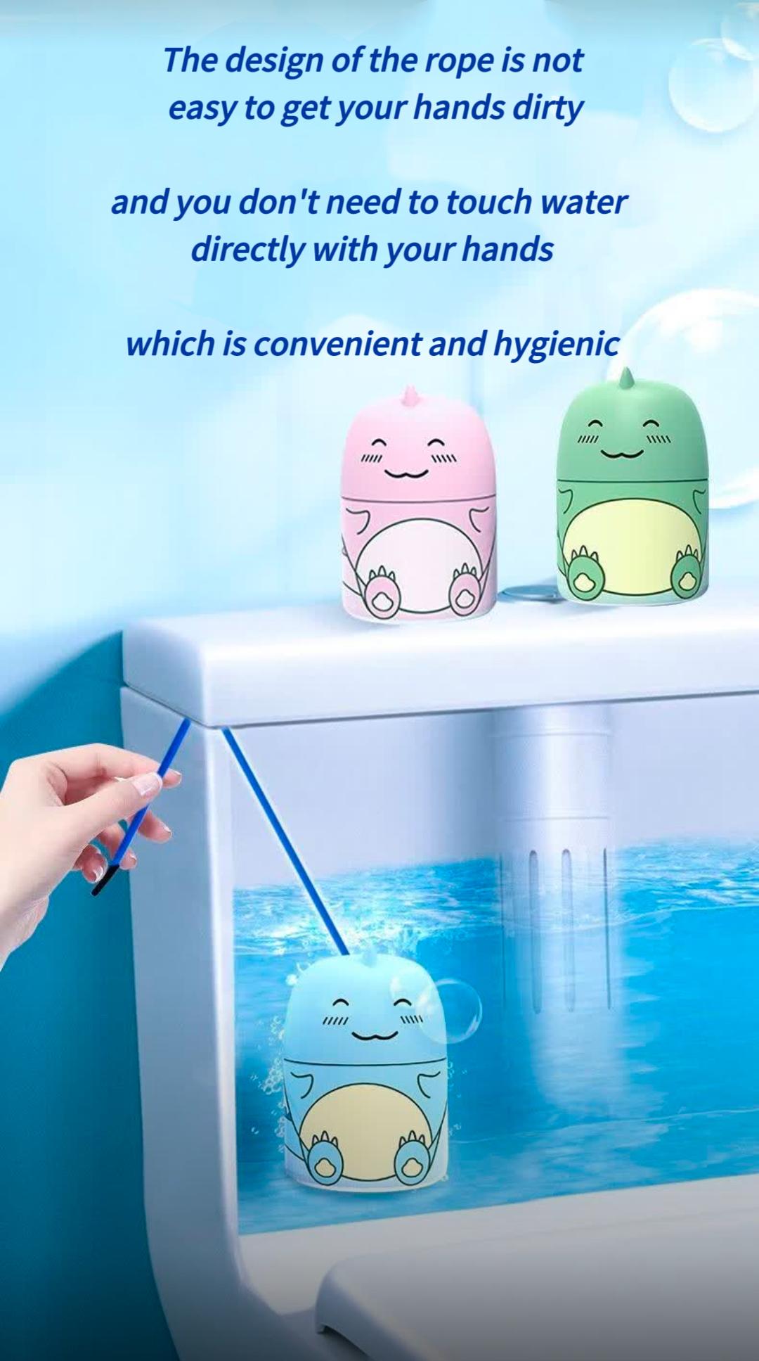 3PCS Toilet Bowl Cleaner Bottle, Cute Dinosaur-Shaped Bathroom Toilet Tank Cleaner with Ocean, Jasmine, and Peach Scent full head coverage
