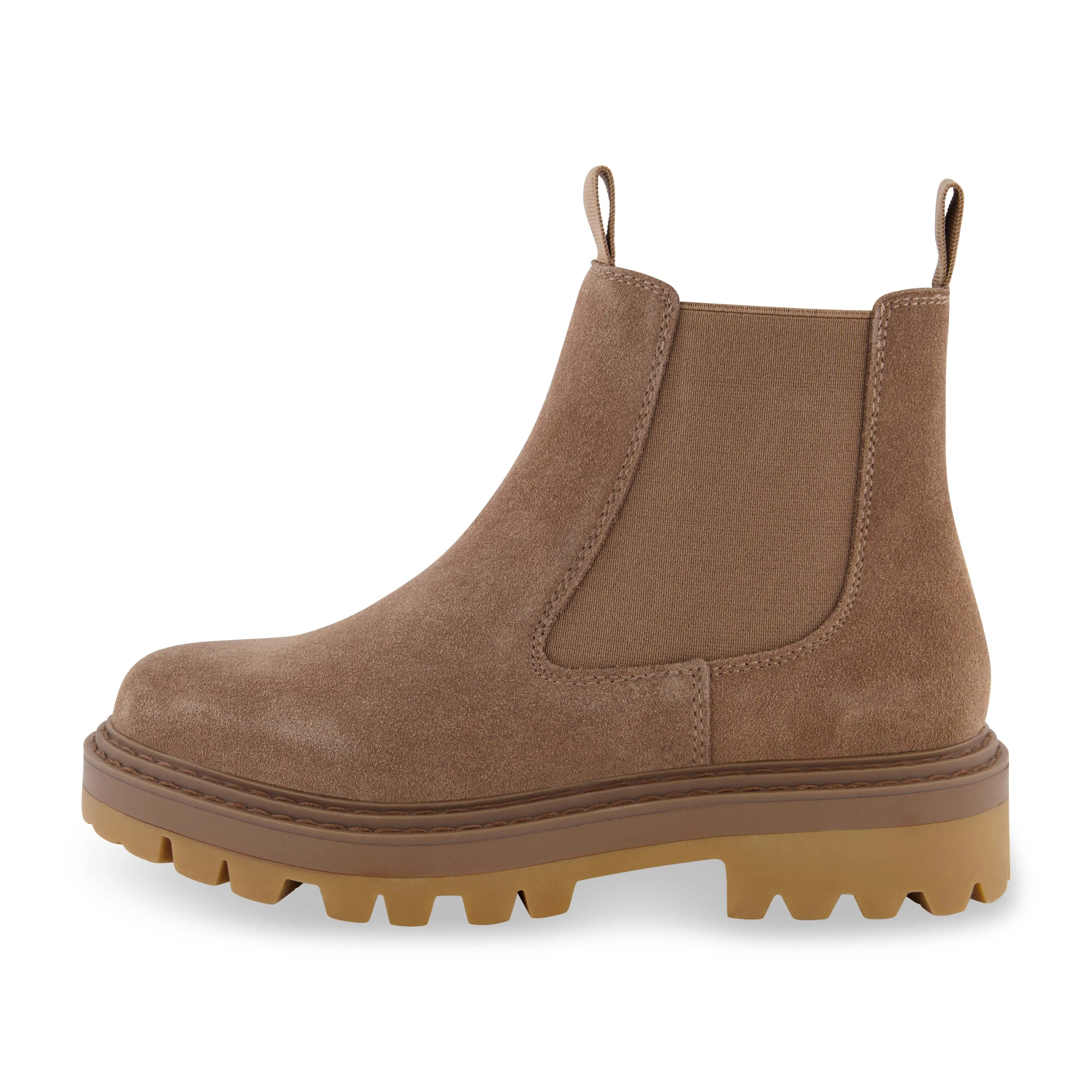 Cushionaire Women's Derby Suede Rugged Chelsea Boot - Soft Genuine Suede Fall/Winter Boots for Women