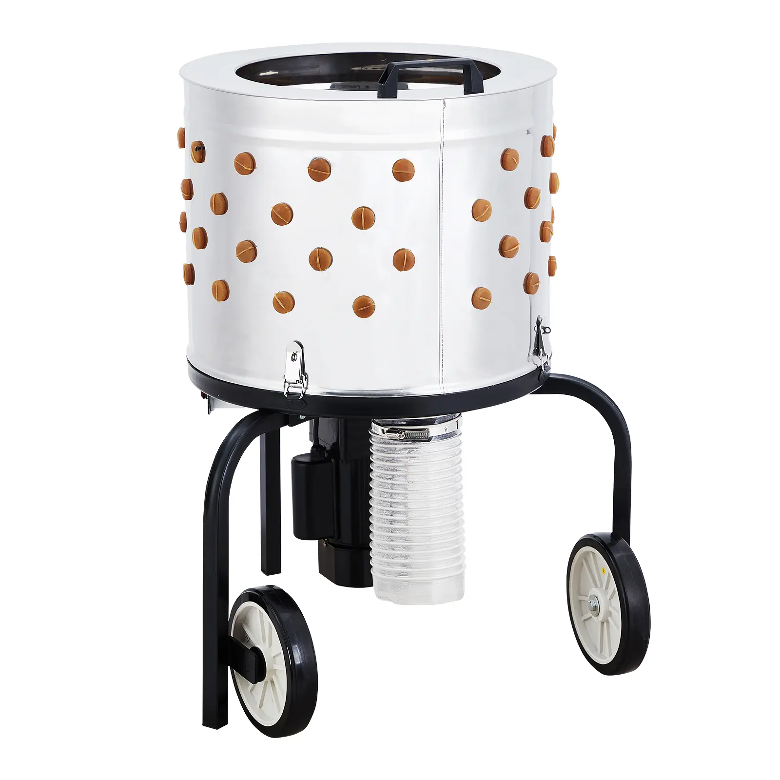 GAEVEE Professional Poultry Plume Plucker - Electric Chicken Plucker Machine - 550W, 20" Stainless Drum, 106 Soft Fingers - Waterproof, Transport Wheels - Farm & Restaurant Use Professional Poultry Plume Plucker