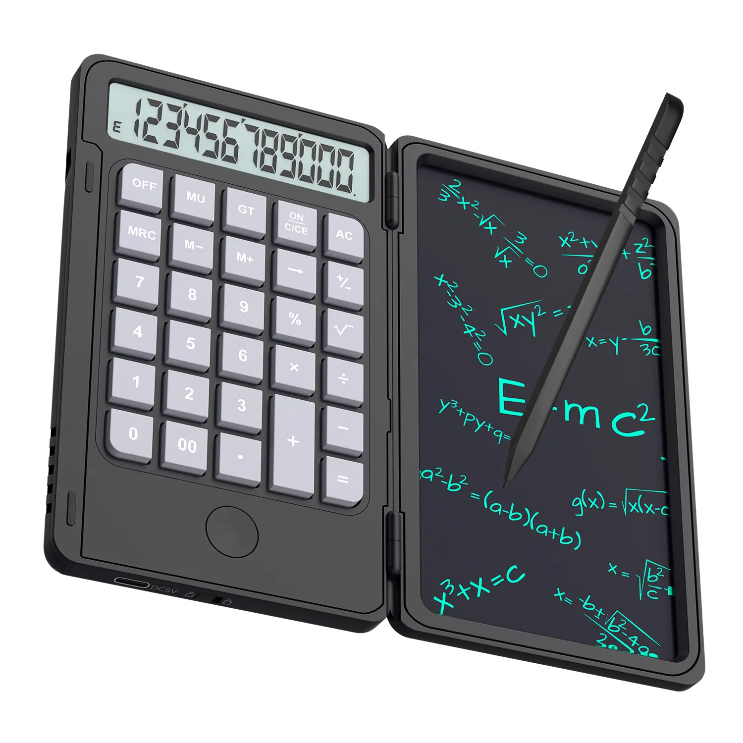 2-in-1 Plastic Scientific Calculator with Black-White Dual-Color LCD Screen Writing Tablet, 12-Digit Display Desktop-Pocket Notepad for Student College School Supplies, Classroom & Business Accounting Office Stationery, Classroom Supplies, Office Statione