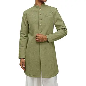 Runcati Mens Kurta Coats Indian Mandarin Collar Attire Ethnic Outfits Wedding Festive Party Clothing Casual Kaftan Robe