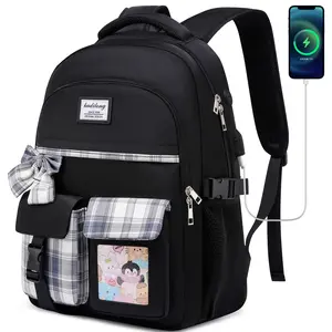 kadilong 15 Inch Large Capacity Backpack with USB Charging, Multi-Compartment School & Commute Bag