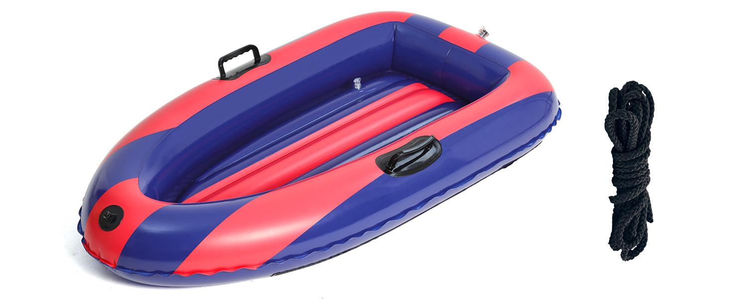 QPAU Inflatable Snow Sled Heavy Duty Snow Tube with Reinforced Handles for Kids and Adults 48.5 Inch Winter Toys Gifts Toboggan for Family Outdoor Sledding QPAU Inflatable Snow Sled Heavy Duty Snow Tube with Reinforced Handles for Kids and Adults 48.5 Inch Winter Toys Gifts Toboggan for Family Outdoor Sledding