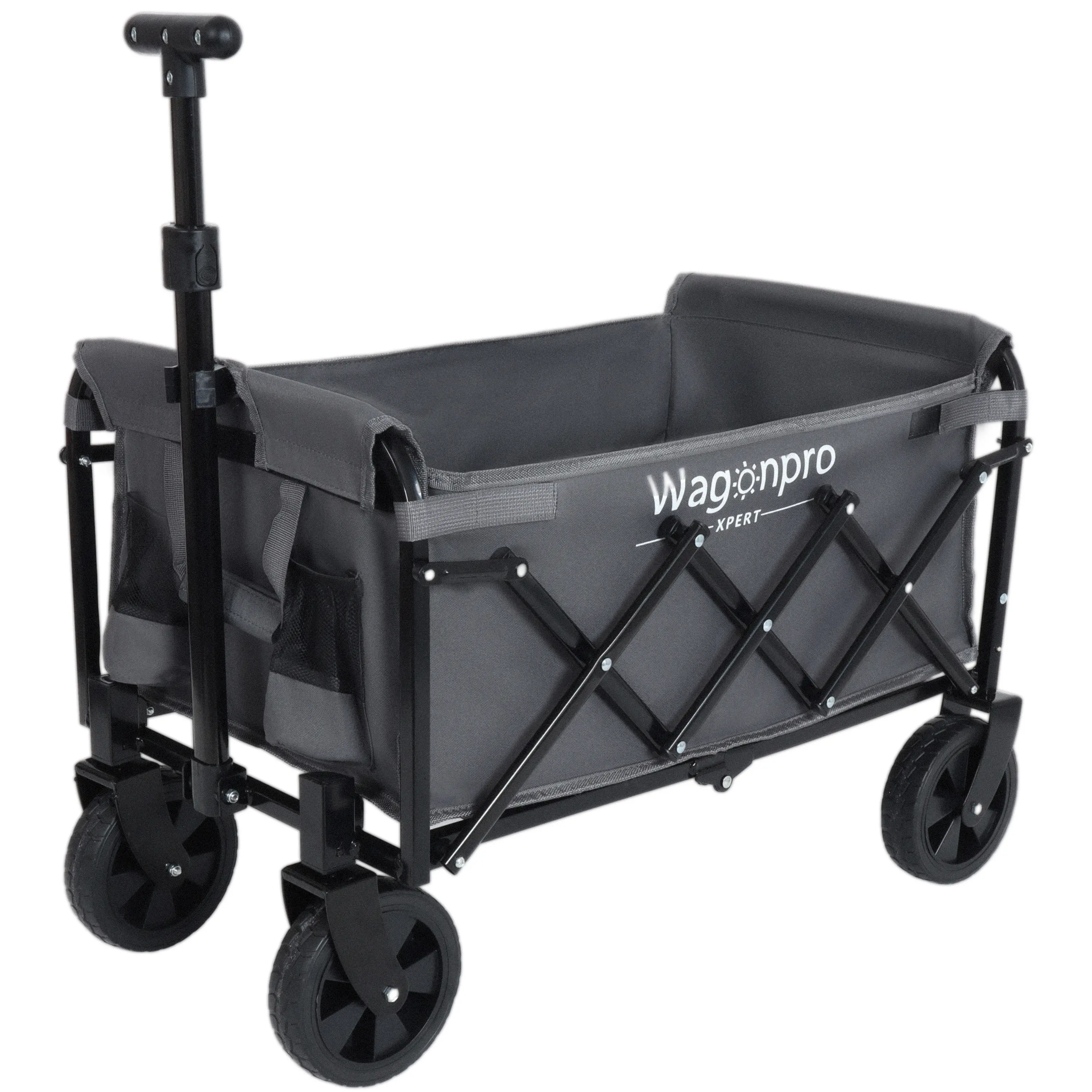 Eyisean 30'' Extra Large Wagons Carts Foldable, 225LBS Heavy Duty Collapsible Beach Wagon Cart with Wheels, Portable Utility Outdoor Wagon for Grocery, Shopping, Garden, Sports, Camping