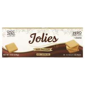 ChocZero Premium Cookies, Jolies, Dark Chocolate, 16 Packs, 0.5 oz (14 g) Each