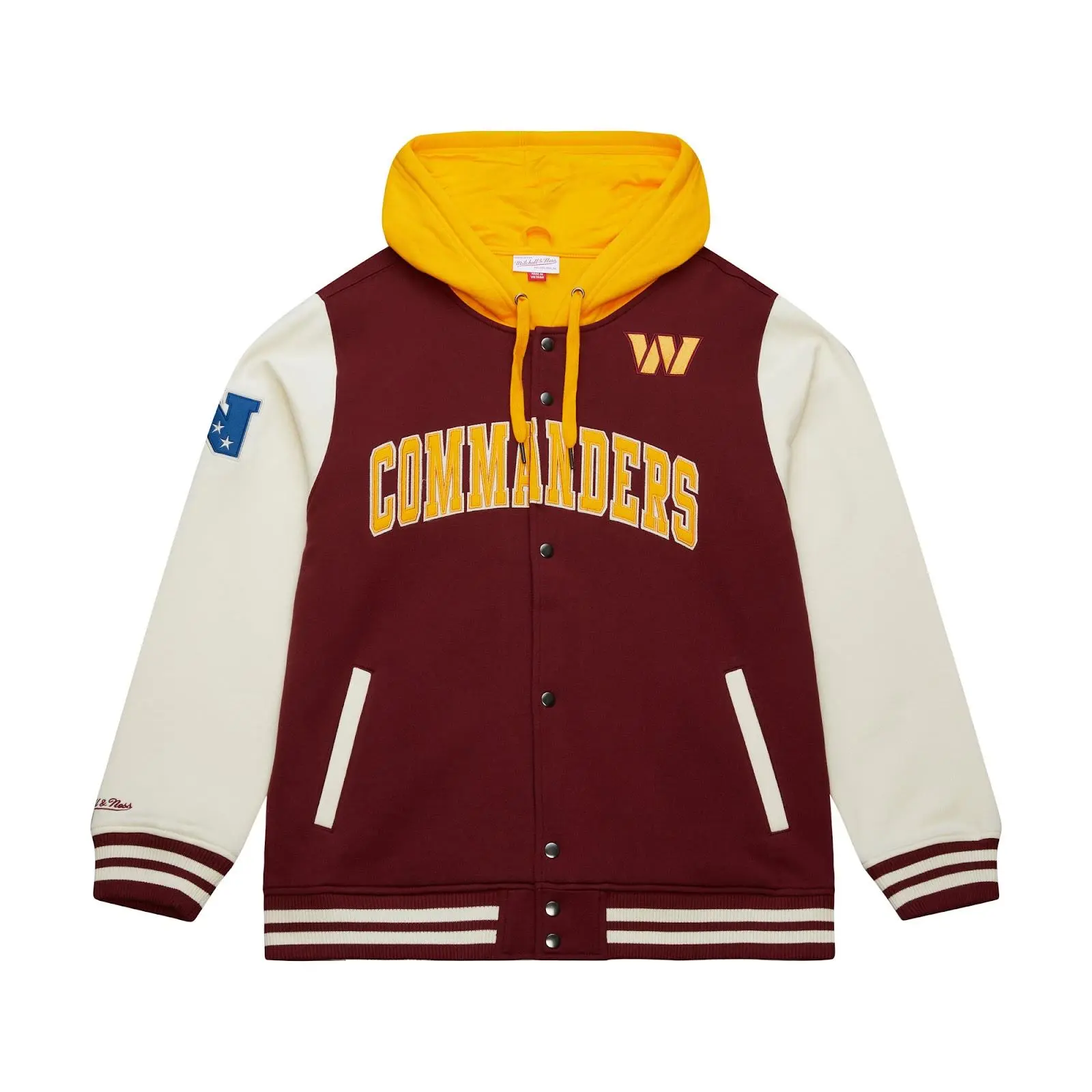 Washington Commanders Burgundy Sideline Fleece Full-Snap Jacket, Mitchell & Ness