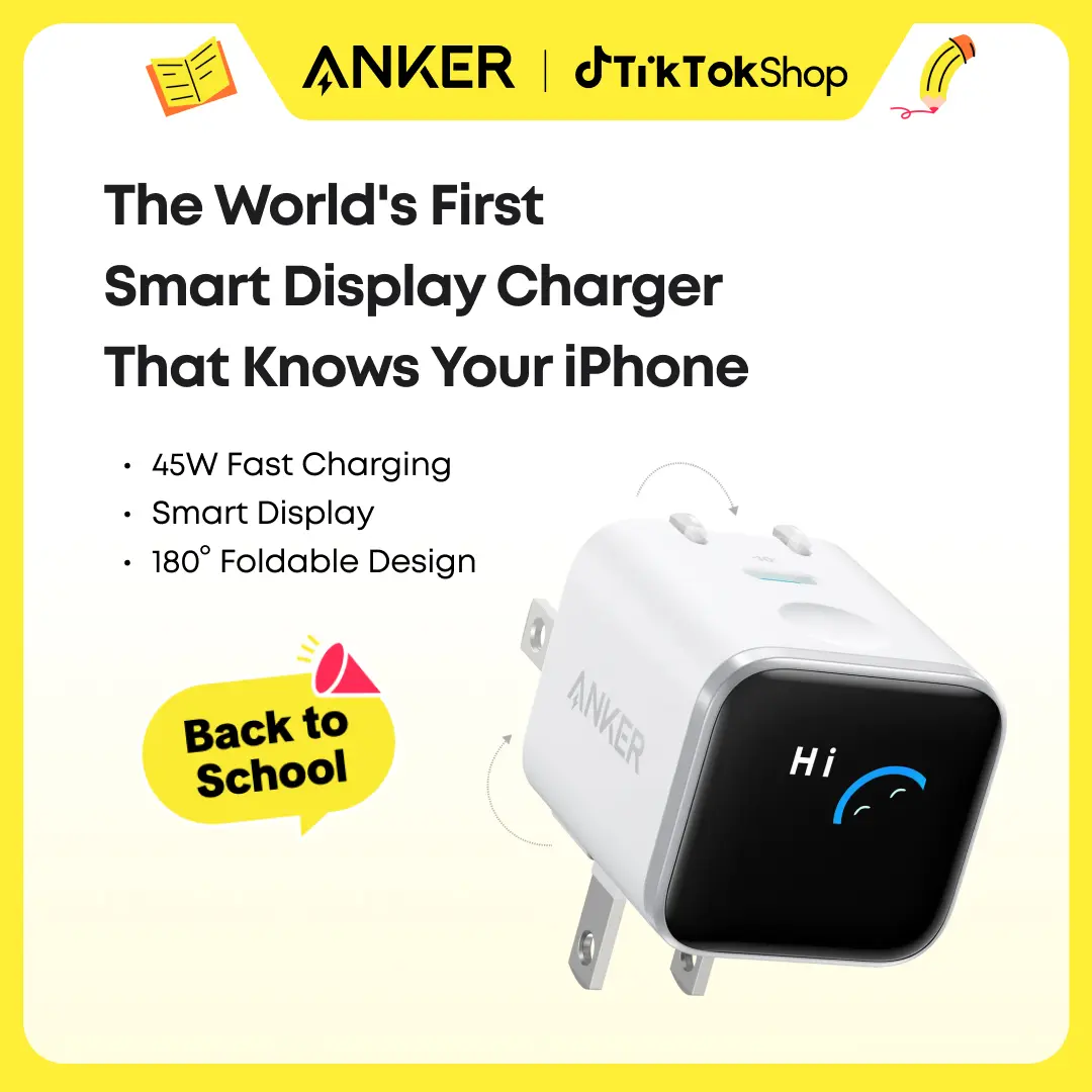 【Perfect Charger for iphone】Anker 45W Fast Charging USBC Charger with LED Display, Fast Charging Block  for iPhone 17/16/15 Series, MacBook, Apple , Safe & Compact Power Adapter for Apple Devices,summerwins,FathersDayGift，#DealsForYouDays sohochic