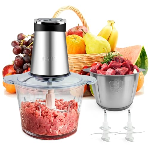 Premium 2-Speed Multi-Function Food Processor For Chopping Mincing Pureeing Knives