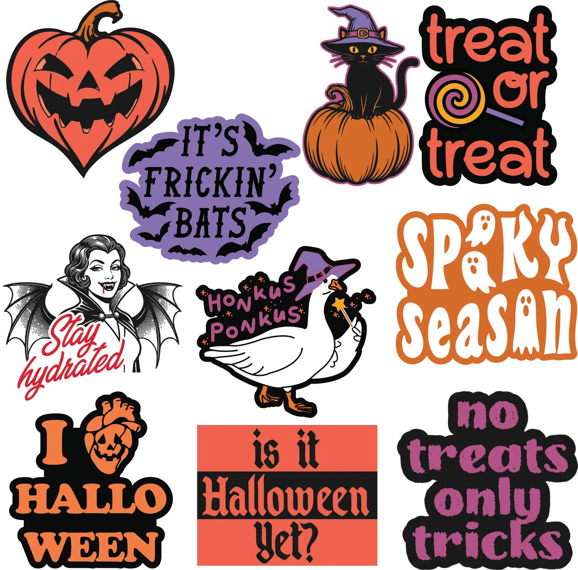 Halloween Sticker Extra Large Stickers for Adults Funny Adhesives with Memes Funny Stickers with Colorful Graphic Decals Halloween  Multi