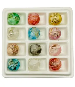 Iridescent Resin Shell Beads with Embedded Shell Details & Glossy Finish for Jewelry Making Charm Designs & DIY Craft Projects
