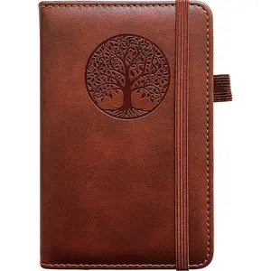 Small Pocket Notebook, Leather Journal Mini (Brown) BIYUNRO