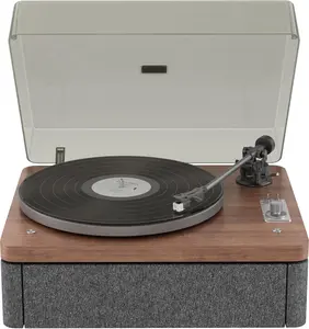 Vintage Belt-Drive Vinyl Record Player – Wooden Turntable with Built-in Speakers, Bluetooth & RCA Output
