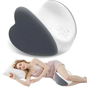 Knee Pillow for Side Sleepers, Leg Pillow with Cooling Cover, Memory Foam Leg Pillow for Side Sleeping, Heart-Shape Cushion for Hip, Back & Sciatica Pain Relief, Grey，Mother's Day Gift