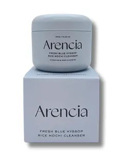 ARENCIA Fresh Blue Hyssop Rice Mochi Cleanser – Brightening Exfoliating Face Wash for Blackheads & Sebaceous Filaments Cleansing Facial