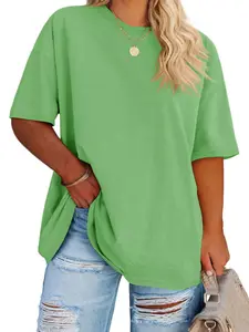LAICIGO Women's Plus Size T Shirts Oversized Tees Summer Half Sleeve Crew Neck Tunic Tops