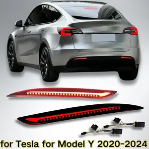 For Tesla Model Y 2021 2022 2023 Rear Bumper Lamp Cover Replacement, 2 Pieces