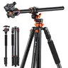 【DealsForYouDays】[K&F CONCEPT] 90 inch/230cm Ultra High Camera Tripod,Horizontal Overhead Shooting Travel Tripods with Metal Ball Head 10KG Load Capacity,Detachable Monopod, for Indoor and Outdoor Use T254A7+BH-28L, Tripod Stand, Adjustable