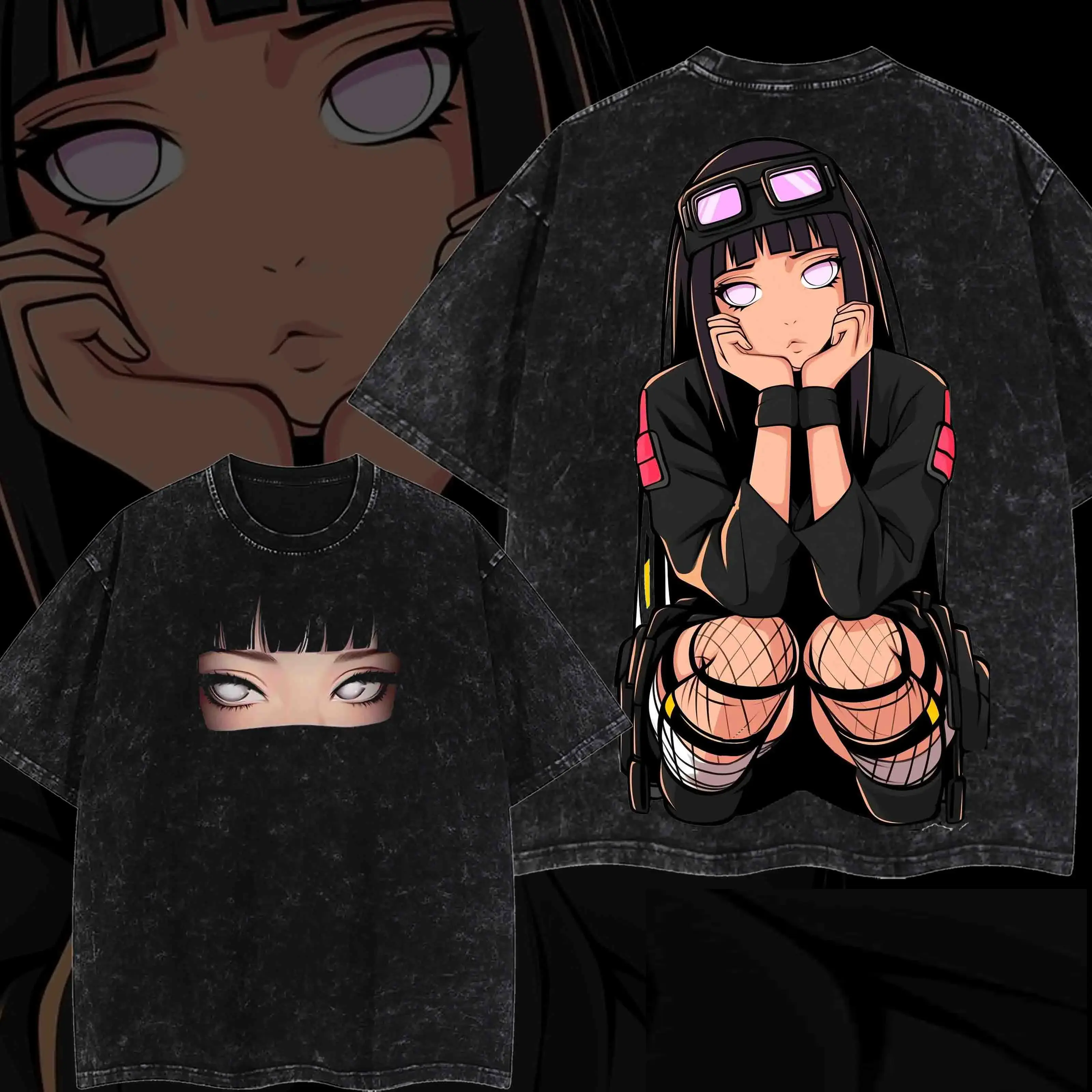 Hinata NARUTO Vintage Unisex Oversize Anime Manga Washed Cotton T-shirt, Graphic Tee, Anime Lover, Anime Merch Fan, Outfits Men, Boys Merch graphic tee Grunge Graphic Album T-Shirt subtle anime clothing world tshirts book merch