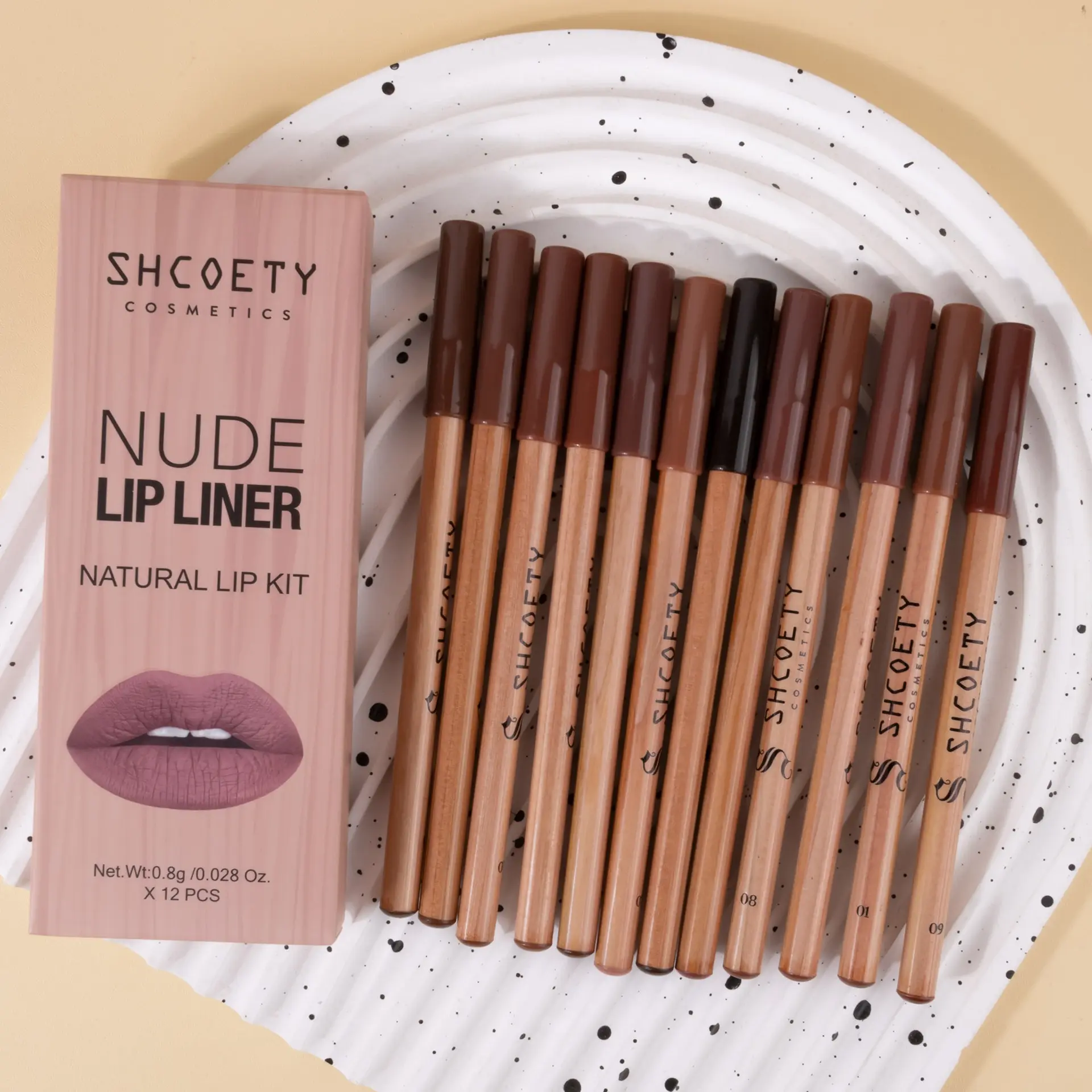 Ladies' 12-Color Waterproof Matte Lip Liner Pencil Multi-Pack, 0.028oz Pigmented Cosmetic for Flawless, Smooth Daily Look, Water Proof, 12Color, Beauty Products, 12Pcs/Set, Defines Lips, Apply Precisely, Long Lasting, High Pigment Density