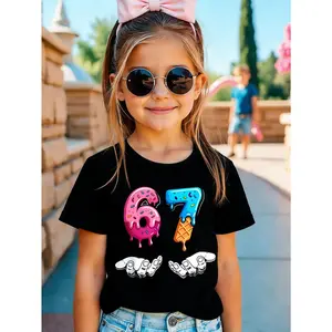 Pink Donut Blue Ice Cream Hands Kids T-Shirt Unisex tee kids clothing boys clothing kids stuff Kids Casual cute school tops
