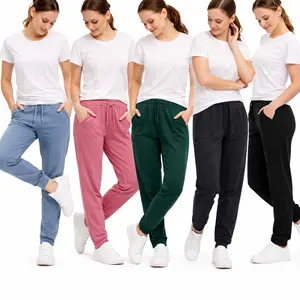 3 Pack Women's Fleece Lined Joggers Active Athletic Sweatpants With Thick Waistband Soft Interior Comfy Fit