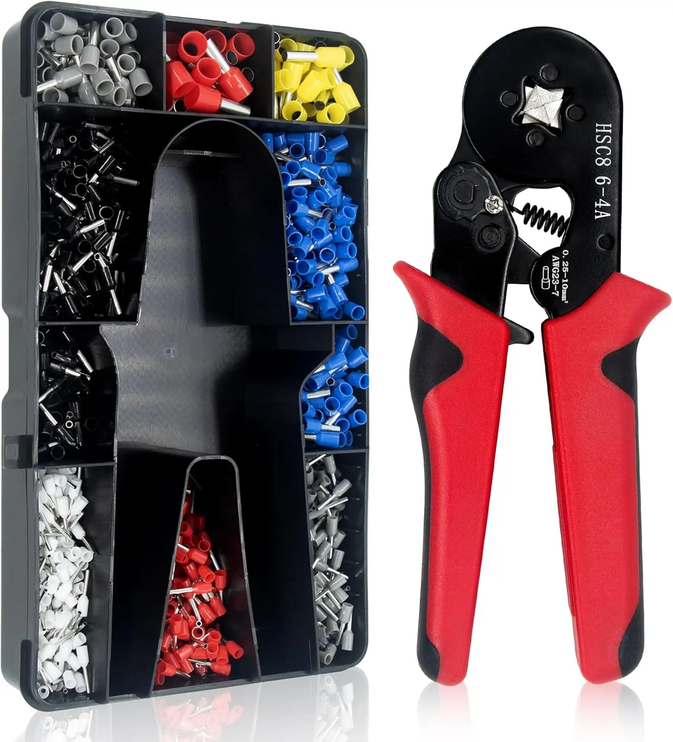 Ferrule Crimping Tool Kit, AWG 28-7 Self-adjustable Ratchet Wire Crimping Tool, Crimper Plier Set,Wire Terminals Crimping Connectors Wire End Ferrules outdoorfun,SummerVibes