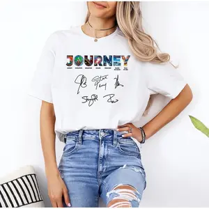 Journey Band Autograph Shirt 2025, Classic Rock Legends Tee, Vintage Tour Album Graphic T-Shirt, Fan Favorite Music Merch