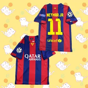 2014-15 Home Champions League Short Sleeve Retro Jersey – Neymar Jr #11