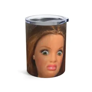 WTF Reaction Barbie Meme 10oz Tumbler – Funny Gift for Coworkers, Friends & Siblings