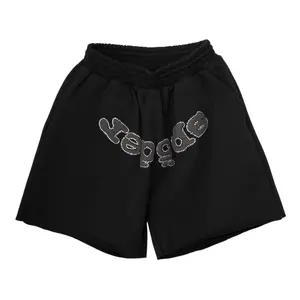 Spider Worldwide OG Logo Rhinestone Studded Sweatshorts Black