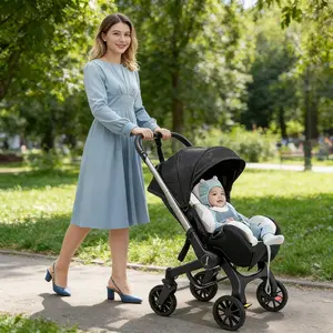 folding Premium stroller, adjustable sun canopy, compact fold, comfortable outdoor stroller, foldable design with dual-facing capability. The perfect companion for outdoor adventures and an excellent holiday gift. high quality pram toddler wagon carrier