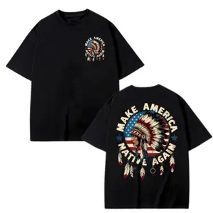 Stride Spark Make America Native Again T-Shirt, Vintage Native American Pride Tee with Headdress and Flag Design,  Indigenous Heritage Graphic Shirt,  Unisex Oversized Fit Menswear Streetwear vintage shirts