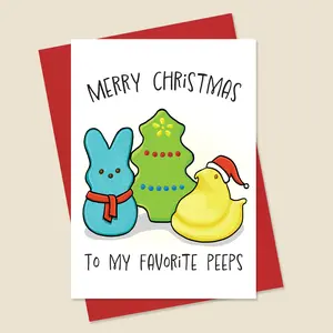 Christmas, Holiday Card • Peep Christmas