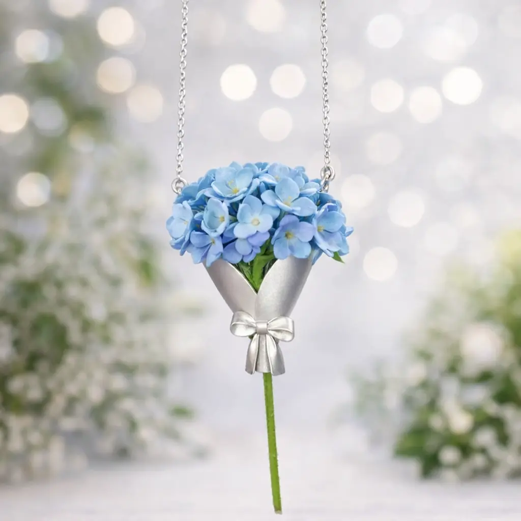 Summervibes [Gift For Mom/Kids] Flower Bouquet Necklace(Without Flowers), Romantic, Blessing, Gratitude, Love, Elegance,Gift for Mothers, Loved Ones, and Family, Elegant Gift for Women Exquisite Jewelry Gift Jewelry Accessory
