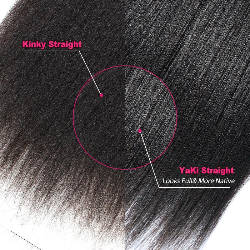 Yaki Straight Bundles Human Hair 1/3/4 Bundles Salon Quality Quick Weave Virgin Human Hair Extension Natural Black Hair Bundles for Sew in SpringStatements