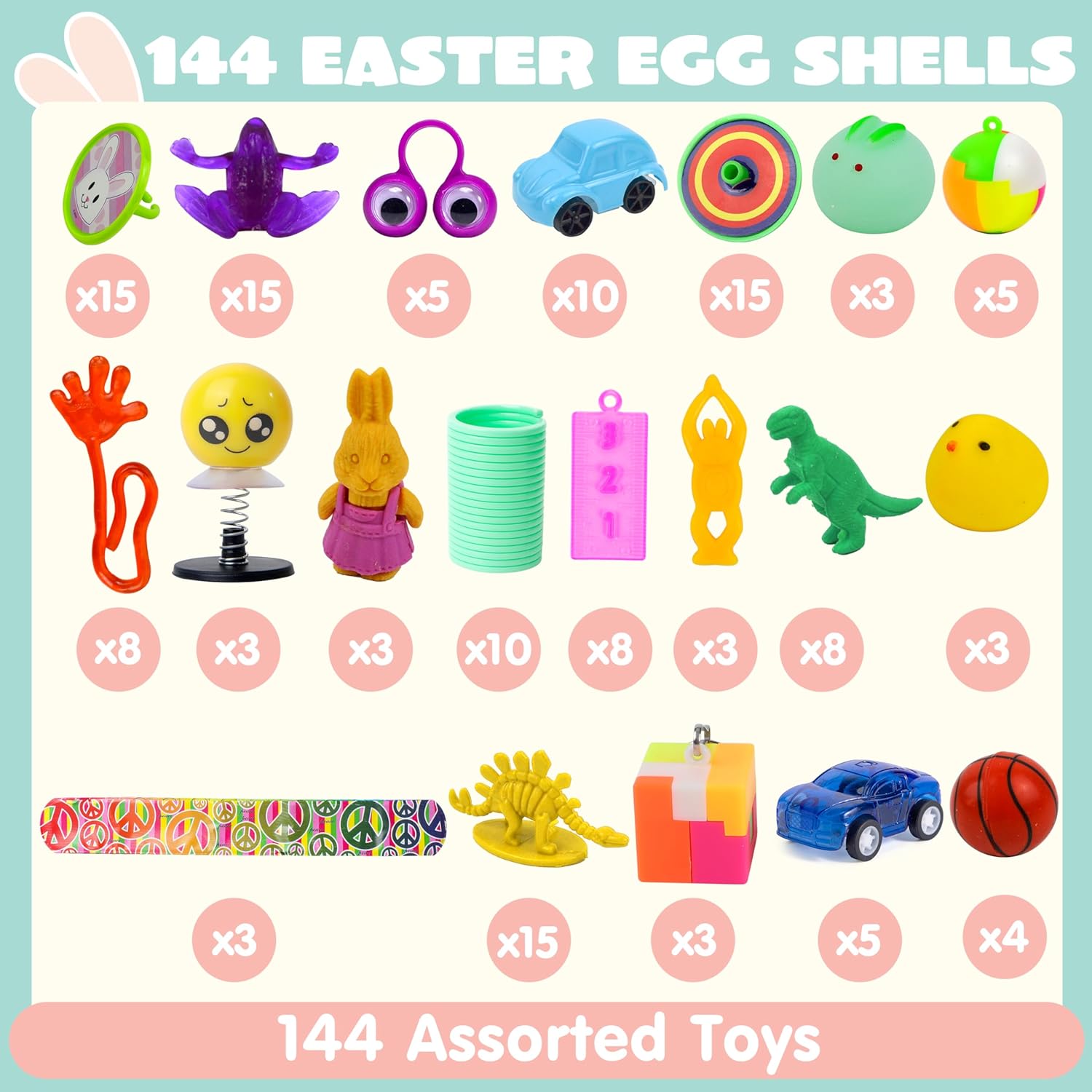 36pcs/48pcs/60pcs/80pcs/100pcs/120pcs/144pcs/160pcs/200pcs Prefilled Easter Eggs Toys and Stickers for Easter Egg Hunt, Filled with Toys Party Favors for Kids Boys Girls Easter Eggs Hunt, Basket Stuffers Fillers, Easter Egg Dye Decoration Kit