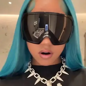 Futuristic Shield Sunglasses North West Inspired Oversized Visor Y2K Cyber Goth