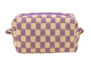 Checkered Makeup Cosmetic Bag