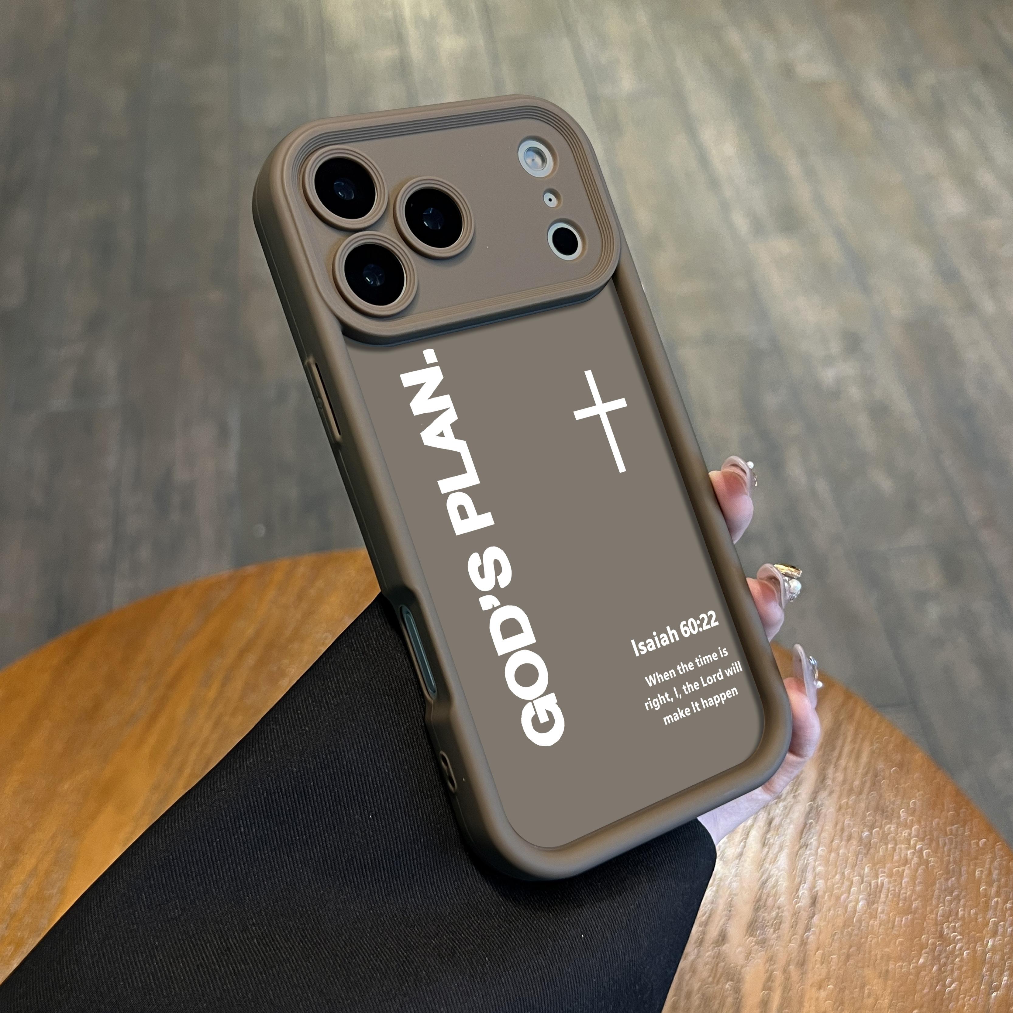 GOD’S PLAN Cross Isaiah for Phone Samsung Galaxy Case iPhone 17Pro Max Air 16E 15Plus 14 13 12 11 XR XS S26 Ultra S25 S24 FE 23 22 21 Phone Case, God's Gift, Faith, personality, Gradient, Protective Silicone Cover, Protection Durable, Shockproof Drop.HY47