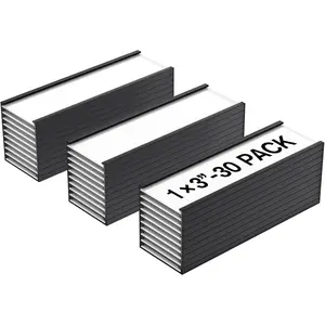 MaxGear C Channel Magentic Label Holders 1x3, 30 Pack Magnetic Labels, Reusabel Magnet Name Tags for Locker Shelf, Tool Box, Home, Office, Refrigerator, Whiteboard