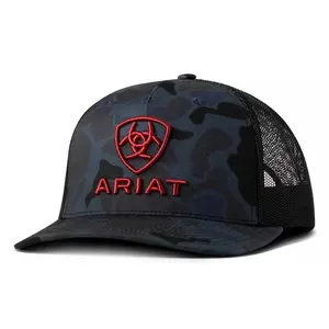 Ariat Unisex Camo Embroidery Logo Navy Mesh Back Snapback Patch Cap Hat