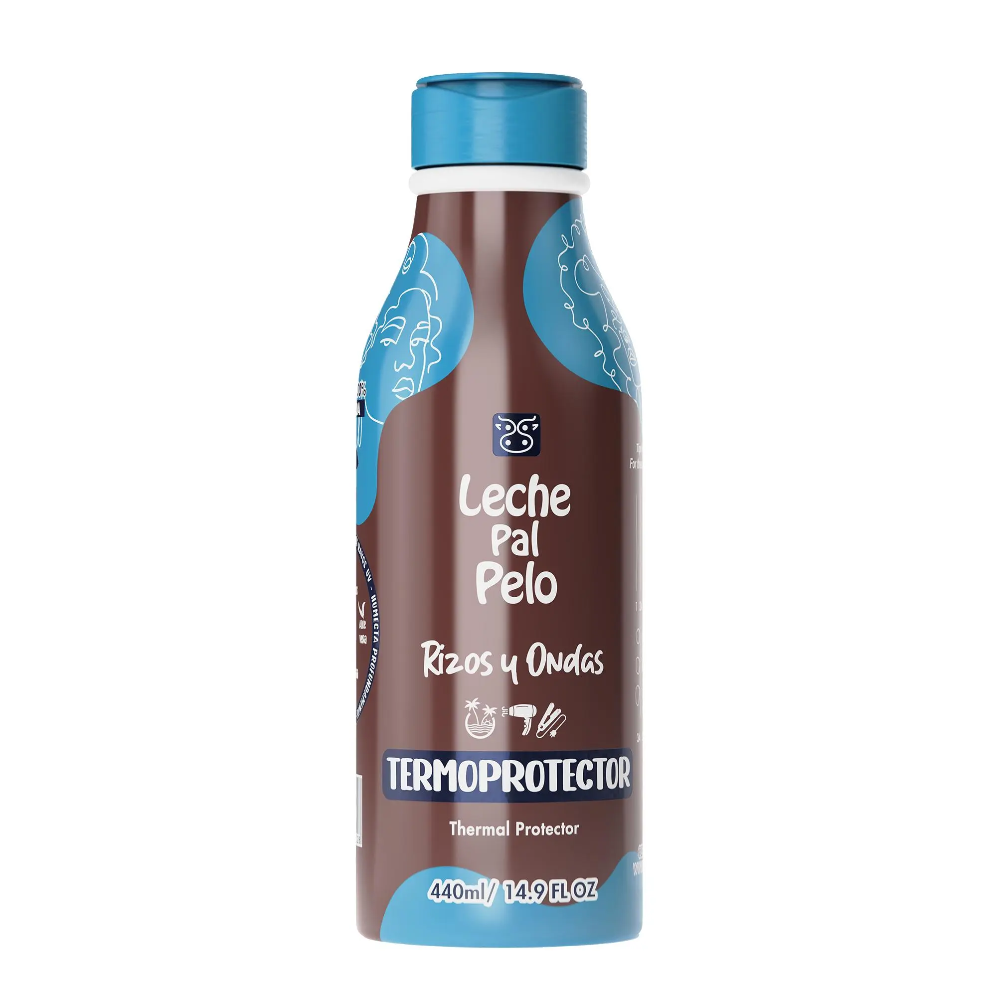 Leche Pal Pelo Curly and Wavy - Thermal Protector - Heat Protection for Hair - Heat Protector with Aloe Vera, Coconut Milk - Reduces Frizz - 14.9 oz