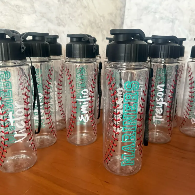 Baseball water bottles with team and player name Baseball water bottles with team and player name