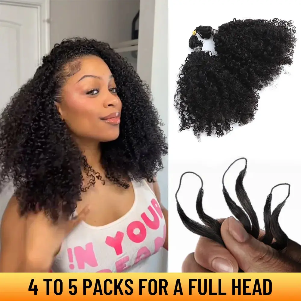 Ygwigs Feather Crochet Hair Extension Human Hair for Mircale Knots 60g/Pack, 4 to 5 Packs Recommended for a Full Head