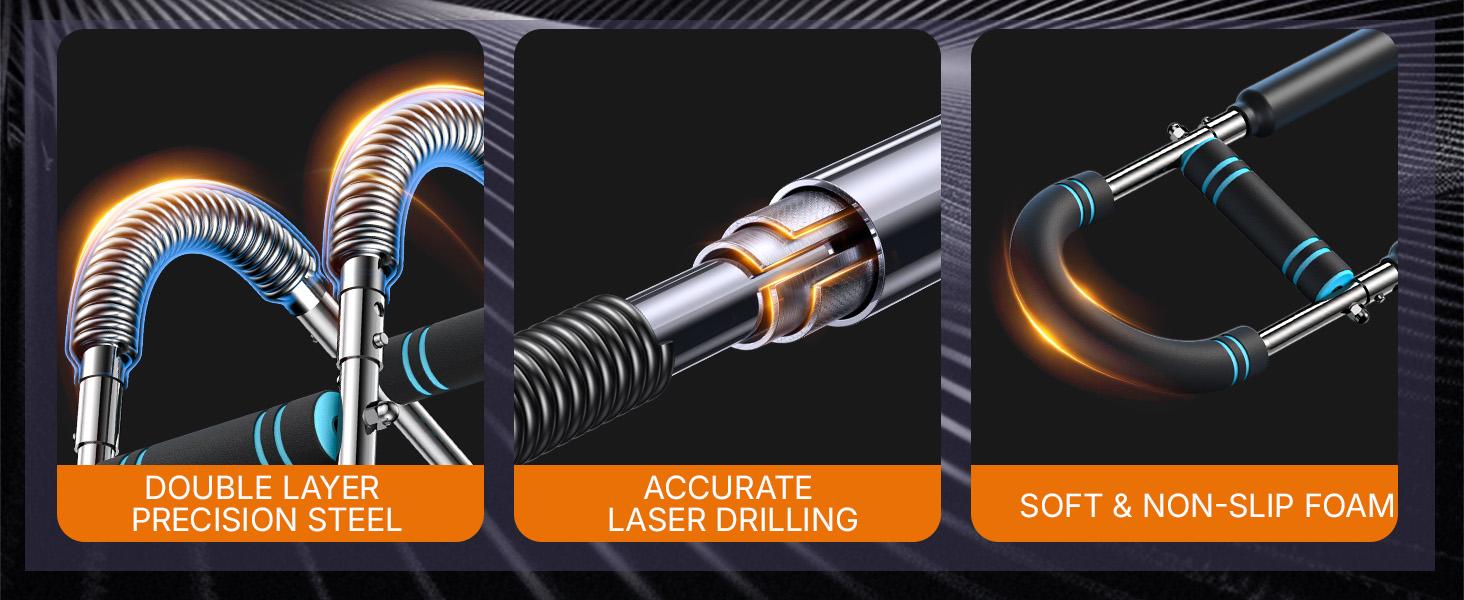 MERACH Adjustable Power Twister Bar for Men - Portable Upper Body Workout Machine with Tension Levels 60-110 lbs for Home Gym Fitness Training TikTokShopBlackFriday