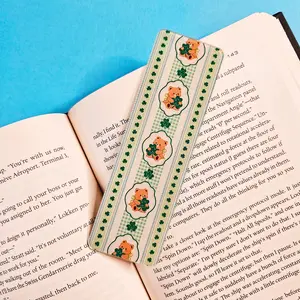 Gingham Teddy Bear Clover - UV Printed Acrylic Bookmark